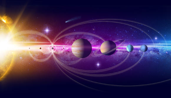 A view of the planets of our Solar System. Image credit: Jenny Mottar / NASA.