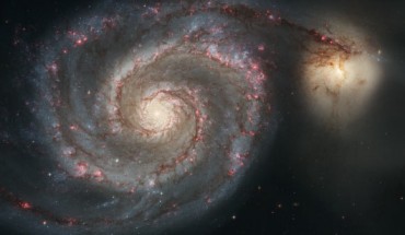 This Hubble image shows the Whirlpool Galaxy (NGC 5194) and its companion galaxy, NGC 5195. Image credit: NASA / ESA / S. Beckwith, STScI / Hubble Heritage Team / STScI / AURA.