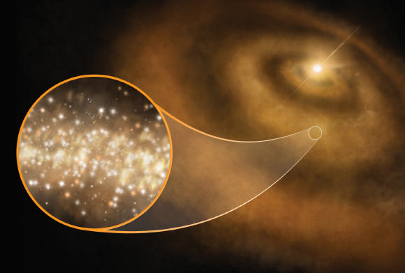 Artist’s impression of diamond dust. Image credit: S. Dagnello.