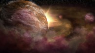 An artist’s impression of protoplanets forming around a young star. Image credit: NRAO / AUI / NSF / S. Dagnello.