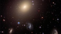 This Hubble image shows the diverse collection of galaxies in the galaxy cluster Abell S0740. The giant elliptical galaxy ESO 325-G004 looms large at the cluster’s center. Image credit: NASA / ESA / Hubble Heritage Team / STScI / AURA / J. Blakeslee, Washington State University.