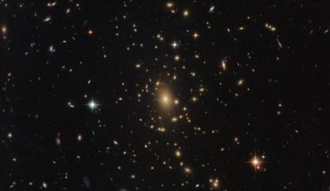 This Hubble image shows the giant galaxy cluster RXC J2211.7-0350. Image credit: NASA / ESA / Hubble / RELICS.