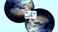 Nitrogen is most-commonly bonded with itself in diatomic N2 molecules; a new study confirms that it becomes a metallic fluid when subjected to the extreme pressure and temperature conditions found deep inside the Earth and other planets. Image credit: Alexander Goncharov.