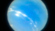 This image of Neptune was obtained during the testing of the Narrow-Field adaptive optics mode of the MUSE/GALACSI instrument on ESO’s Very Large Telescope. Image credit: ESO / P. Weilbacher, AIP.