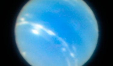 This image of Neptune was obtained during the testing of the Narrow-Field adaptive optics mode of the MUSE/GALACSI instrument on ESO’s Very Large Telescope. Image credit: ESO / P. Weilbacher, AIP.