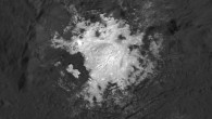 This mosaic of Cerealia Facula is based on images obtained by NASA’s Dawn spacecraft in its second extended mission, from an altitude as low as about 21 miles (34 km). The contrast in resolution obtained by the two phases is visible here, reflected by a few gaps in the high-resolution coverage. This image is superposed to a similar scene acquired in the low-altitude mapping orbit of the mission from an altitude of about 240 miles (385 km). The increased resolution afforded by the low altitude is revealing intimate details about the relationships between bright and dark materials across the facula, which will help resolve the mystery of its origin. Cerealia Facula is located at about 19.7 degrees north latitude and 239.6 degrees east longitude. Image credit: NASA / JPL-Caltech / UCLA / MPS / DLR / IDA / PSI.