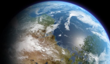 An artist’s impression of a terraformed Mars. Image credit: Daein Ballard / CC BY-SA 3.0.