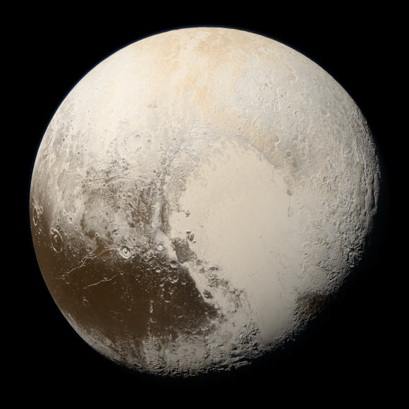 Pluto in true color. Image credit: NASA / Johns Hopkins University Applied Physics Laboratory / Southwest Research Institute / Alex Parker.