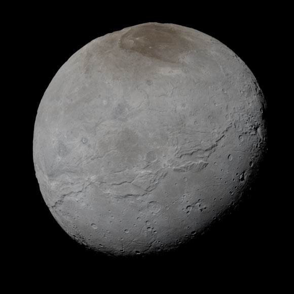 Charon in true color. Image credit: NASA / Johns Hopkins University Applied Physics Laboratory / Southwest Research Institute / Alex Parker.