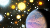 An artist’s conception of exoplanets in a dense star cluster. Image credit: Michael Bachofner.
