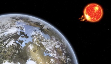 An artist’s impression of a habitable exoplanet orbiting a red dwarf. Image credit: Sci-News.com / NASA.