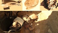 Jar and canvas discovered inside the tomb of Ptahmes, Mayor of Memphis during the XIX dynasty. Image credit: Greco et al, doi: 10.1021/acs.analchem.8b02535.