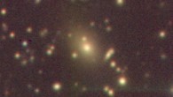 This image shows the newly-discovered galaxy cluster with the central giant elliptical galaxy, which harbors a supermassive black hole. Image credit: Taweewat Somboonpanyakul.