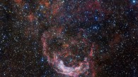 NGC 3199 appears to plough through the star-studded sky like a ship through stormy seas. Image credit: ESO.
