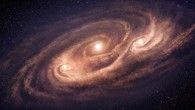 Artist’s impression of the extreme starburst galaxy AzTEC/COSMOS-1. Image credit: National Astronomical Observatory of Japan.