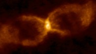 CK Vulpeculae resides in the constellation Vulpecula. It is just below the star Albireo, the head of Cygnus, the swan. That location is inside the Summer Triangle of bright stars, which is now high in the south after nightfall. The star is approximately 2,200 light-years from Earth. Image credit: ALMA / ESO / NAOJ / NRAO / Eyres et al.