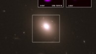 This image shows data from NASA’s Chandra X-ray Observatory (purple in the inset boxes) in context with an optical image of GRB 150101B from the NASA/ESA Hubble Space Telescope. Image credit: X-rays – NASA / CXC / GSFC / UMC / E. Troja et al; optical and infrared – NASA / STScI.