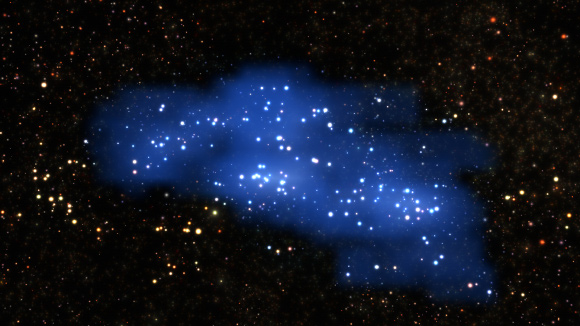 The Hyperion proto-supercluster is the largest and most massive structure yet found at such a remote time and distance -- about 2.3 billion years after the Big Bang. Image credit: ESO / L. Calçada & Olga Cucciati et al.
