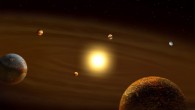 An illustration of a compact, multi-planet system. Image credit: Michael S. Helfenbein / Yale University.