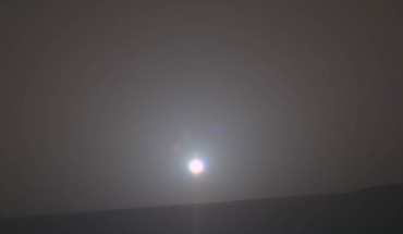 Photograph of the 5,000th sunrise over Mars captured by NASA’s Opportunity rover. Image credit: NASA.