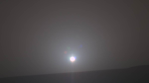 Photograph of the 5,000th sunrise over Mars captured by NASA’s Opportunity rover. Image credit: NASA.