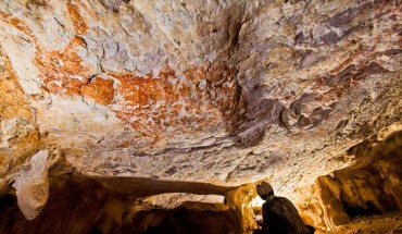 A rock painting of a wild bovid from Borneo. Image credit: Pindi Setiawan.