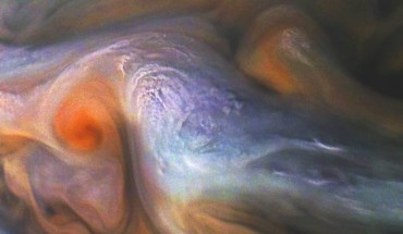 This image captured by NASA’s Juno orbiter shows a multitude of magnificent, swirling clouds in Jupiter’s North North Temperate Belt. The image was taken at 4:58 p.m. EDT on October 29, 2018 (1:58 p.m. PDT) as the spacecraft performed its 16th close flyby of Jupiter. At the time, Juno was about 4,400 miles (7,000 km) from the planet’s cloud tops, at a latitude of approximately 40 degrees north. Image credit: NASA / JPL-Caltech / SwRI / MSSS / Gerald Eichstaedt / Sean Doran.
