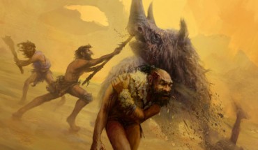Neanderthals are commonly thought to have relied on dangerous close range hunting techniques, using non-projectile weapons like the thrusting spears depicted here; this hunting approach is thought to have brought them into violent contact with large mammals, resulting in high levels of injury especially to the head and neck when compared to modern humans; Beier et al found similar head injury levels in both Neanderthals and Upper Paleolithic humans, casting doubt on this hypothesis. Image credit: Gleiver Prieto.