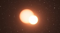 An artist’s impression of a binary stellar system. Image credit: L. Calçada / ESO.