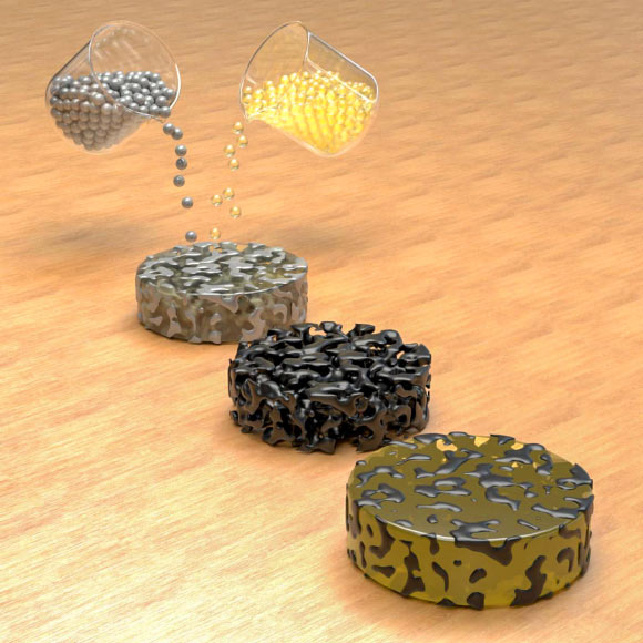 Han et al created an epoxy-graphene foam compound that is tough and conductive without adding significant weight. Image credit: Rice University.