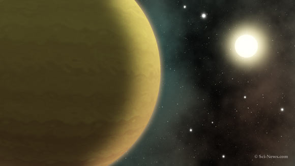 An artist’s impression of the hot-Jupiter HD 2685b. Image credit: Sci-News.com.