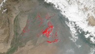 Agricultural fires in modern-day Pakistan and India. Image credit: NASA’s Goddard Space Flight Center/ Lynn Jenner / Jeff Schmaltz, MODIS Rapid Response Team.