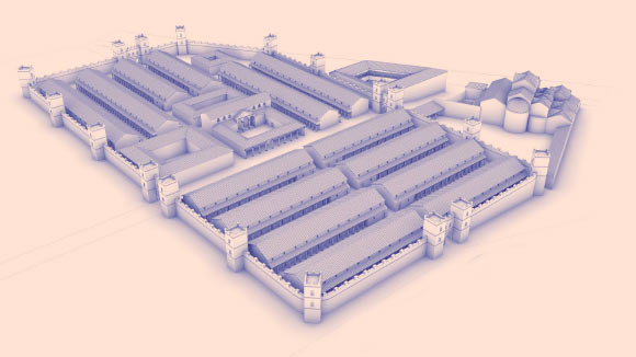 To build the magnificent cathedral, Constantine swept away the Castra Nova, the lavish headquarters of the imperial horseguards constructed over a century before by the Emperor Septimius Severus. Image credit: Lateran Project.