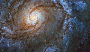 This Hubble image shows the grand design spiral galaxy Messier 100. Image credit: NASA / ESA / Hubble.