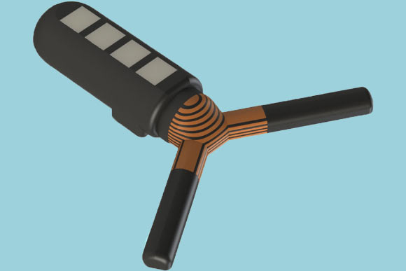 Kong et al designed an ingestible sensor that can lodge in the stomach for a few weeks and communicate wirelessly with an external device. Image credit: Kong et al.