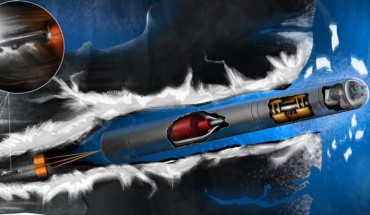 An artist’s rendering of the Europa ‘tunnelbot.’ Image credit: Alexander Pawlusik, LERCIP Internship Program, NASA’s Glenn Research Center.