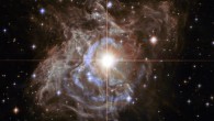 This Hubble image shows RS Puppis, one of the most luminous in the class of Cepheid variable stars. Image credit: NASA / ESA / Hubble Heritage Team / STScI / AURA / H. Bond, STScI and Pennsylvania State University.