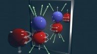 Blyth et al analyzed the gamma rays emitted during the NPDGamma Experiment and found parity-violating asymmetry, which is a specific change in behavior in the force between a neutron and a proton. They measured a 30 parts per billion preference for gamma rays to be emitted antiparallel to the neutron spin when neutrons are captured by protons in liquid hydrogen. After observing that more gammas go down than up, the experiment resolved for the first time a mirror-asymmetric component or handedness of the weak force. Image credit: Andy Sproles / Oak Ridge National Laboratory, U.S. Department of Energy.