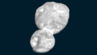 This image taken by New Horizons’ Long-Range Reconnaissance Imager (LORRI) is the most detailed of Ultima Thule returned so far by the spacecraft. It was taken at 12:01 a.m. EST (5:01 a.m. GMT) on January 1, 2019, just 30 minutes before closest approach from a range of 18,000 miles (28,000 km). Image credit: NASA / Johns Hopkins University Applied Physics Laboratory / Southwest Research Institute.
