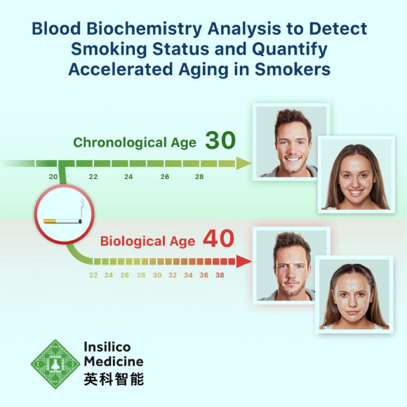 Smokers have biological ages that are higher than their chronological ages. Image credit: Insilico Medicine.
