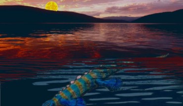 Eretmorhipis carrolldongi had a long rigid body, a small head, tiny eyes and four flippers for swimming and steering. Image credit: Gianluca Danini.