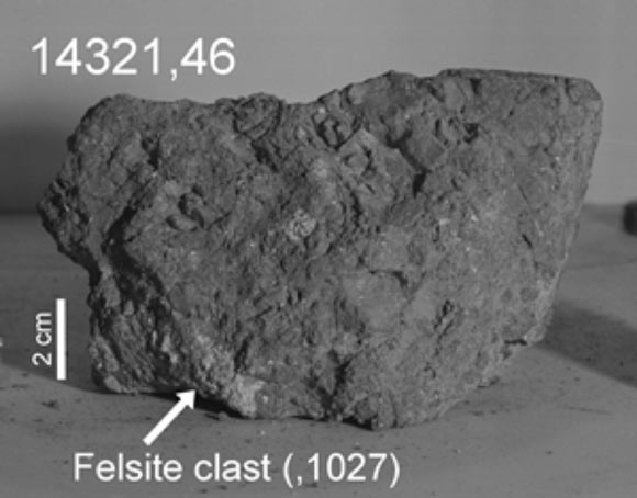 The lunar breccia 14321. Image credit: NASA.