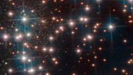 This image, taken with Hubble’s Advanced Camera for Surveys (ACS), shows a part the globular cluster NGC 6752. Behind the bright stars of the cluster a denser collection of faint stars is visible -- the previously unknown dwarf spheroidal galaxy Bedin 1. Image credit: NASA / ESA / Hubble / Bedin et al.