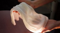 This is the first textile to automatically change properties to trap or release heat depending on conditions. Image credit: Faye Levine, University of Maryland.