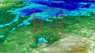 Just 114 miles from the recently-discovered Hiawatha impact crater under the ice of northwest Greenland, lies a possible second impact crater. The 22.7-mile-wide feature would be the second crater found under an ice sheet, and if confirmed, would be the 22nd-largest crater on Earth. Image credit: NASA’s Goddard Space Flight Center / Jefferson Beck.