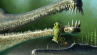 A Chinle frog, inside the jaw of a phitosaur. Image credit: Andrey Atuchin.