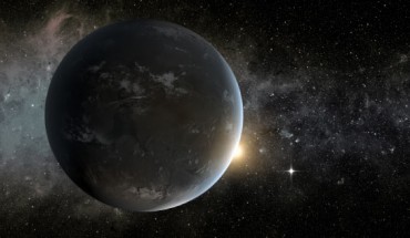 An artist’s concept of a planet orbiting in the habitable zone of a K-type star. Image credit: NASA Ames / JPL-Caltech / Tim Pyle.