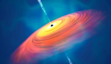 An artist’s impression of a quasar. Image credit: Yoshiki Matsuoka.
