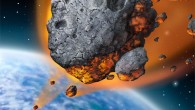 An artist’s impression of an asteroid hitting the Earth. Image credit: State Farm / CC BY 2.0.