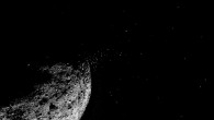 This view of asteroid Bennu ejecting particles from its surface on January 19 was created by combining two images taken on board NASA’s OSIRIS-REx spacecraft. Image credit: NASA / Goddard / University of Arizona / Lockheed Martin.